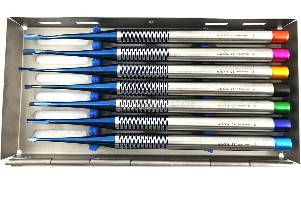 7Pcs Dental Elevator Kit Dental Extracting Surgical Tools Set